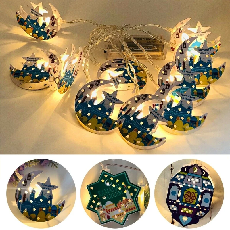 

Ramadan Lights Decoration Moon Star 10Led String Lights EID Mubarak Decor For Home Eid Al-Fitr Event Party Deco Ramadan Kareem