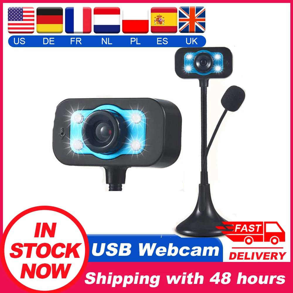 1080P USB веб камера с микрофоном Компьютерная ноутбук или настольная HD микрофон для