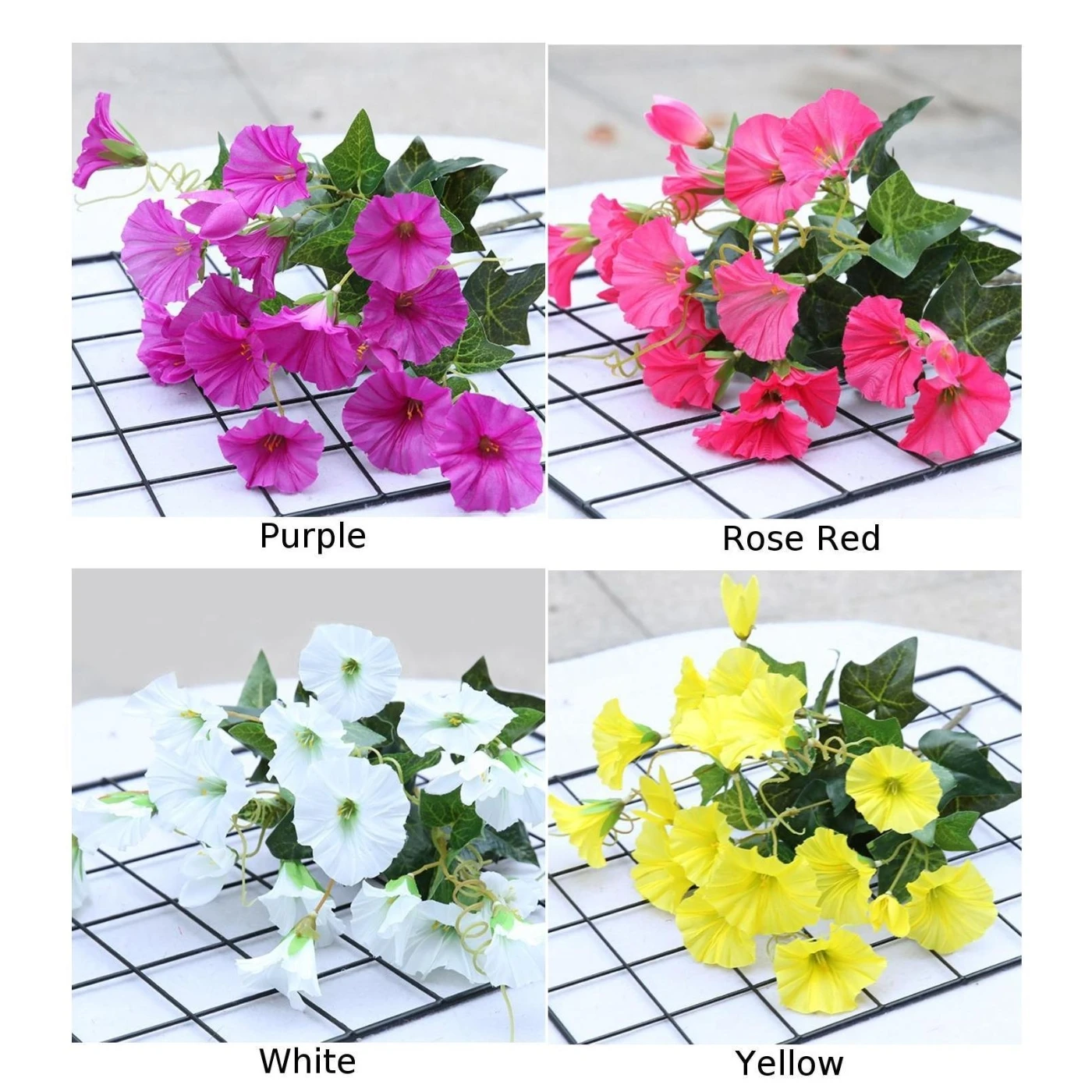 Fake Morning Glory Simulation Petunia Wedding Home Decor Artificial Flowers Fence Window Greenery Leaf Plants | Дом и сад
