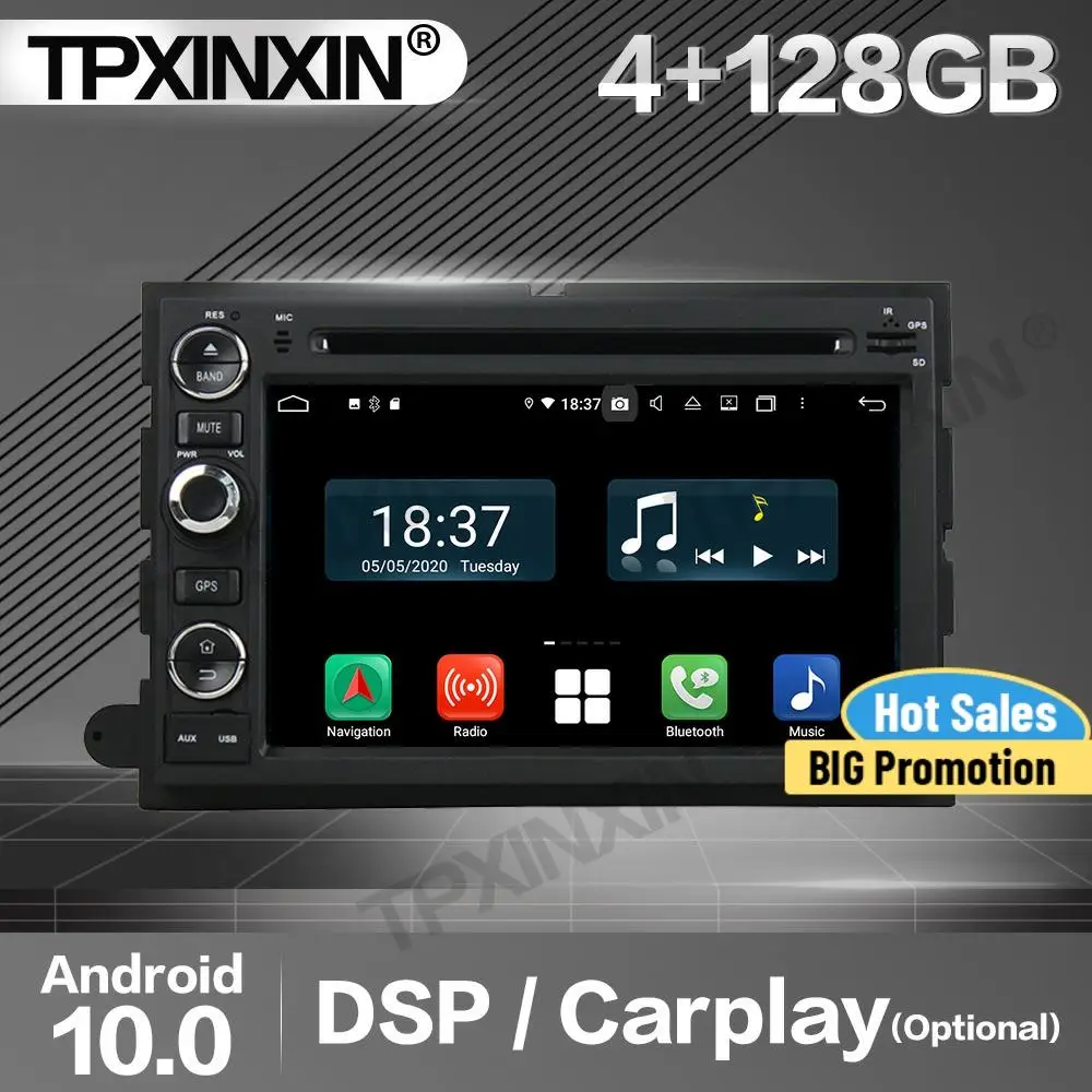 

128G Carplay Car Radio 2 Din Stereo Receiver Android 10 For Ford Fusion Explorer F150 2006-2008 2009 GPS Player Audio Head Unit