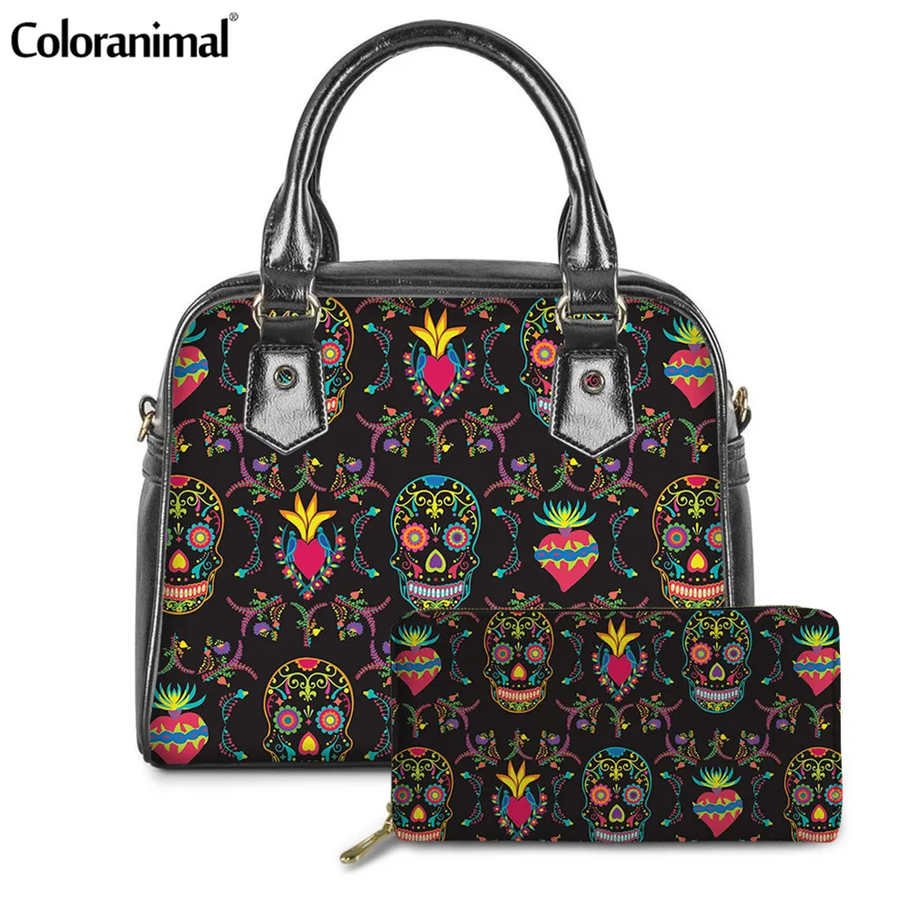 Coloranimal сумка через плечо для женщин с изображением сахарного черепа принтом