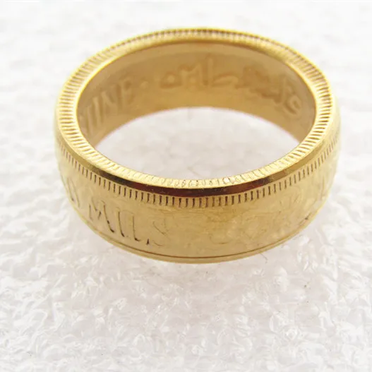 1934 Израиль Саудовская Аравия британское кольцо 100 Mils позолоченное ручной работы