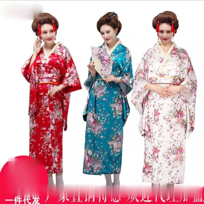 

Japanese Women's Kimono National Stage Costume Printing Performance Photo Photo Japanese Women's Kimono Wholesale