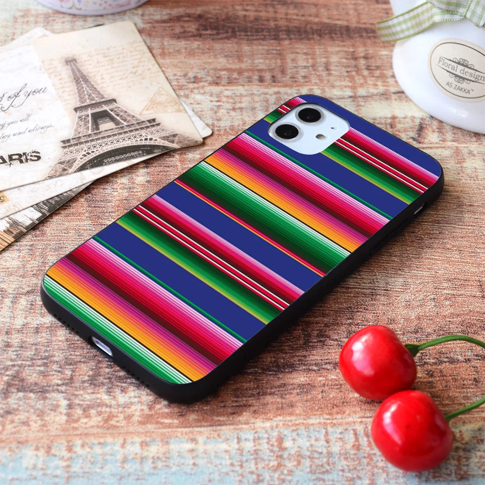 

For iPhone Mexican Serape Designs Soft TPU Border Apple iPhone Case