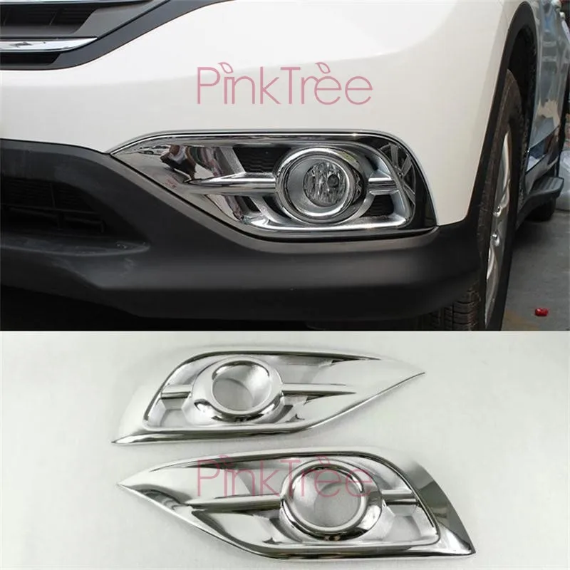 

For Honda CR-V CRV 2012 2013 2014 ABS Chrome Front Fog Light Lamp Cover Trim Car Styling Accessory
