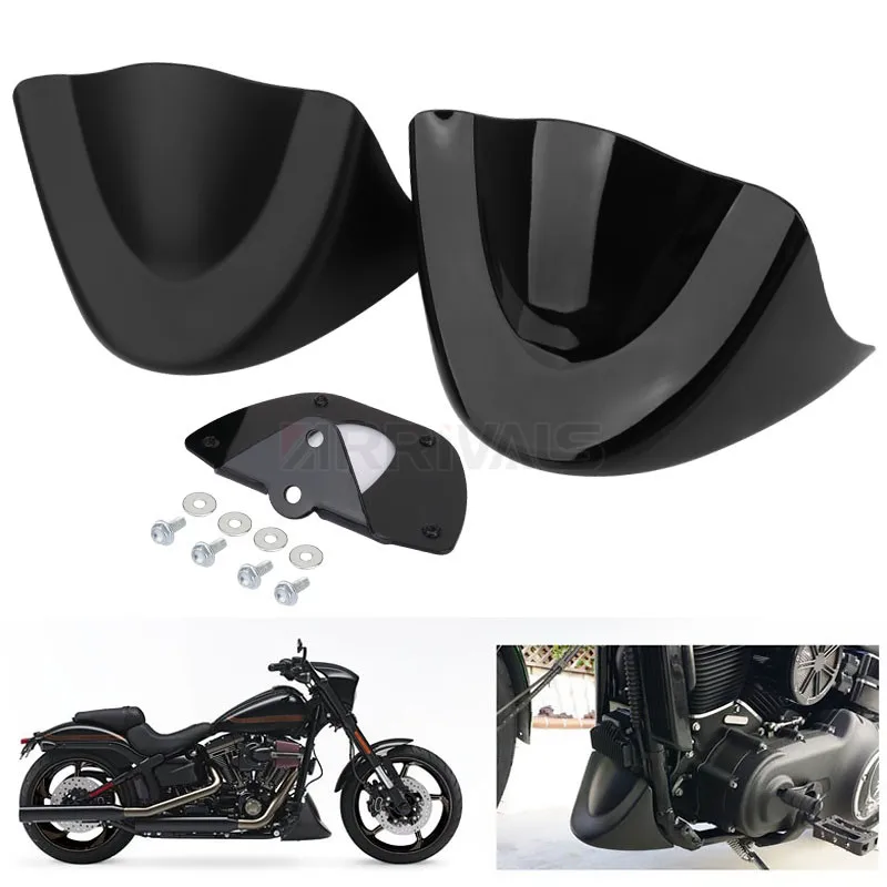Bright/Matte Black Motorcycle Front Chin Spoiler Lower Air Dam Fairing Cover For Harley Dyna Fat Bob Wide Glide FXD 2006-2017