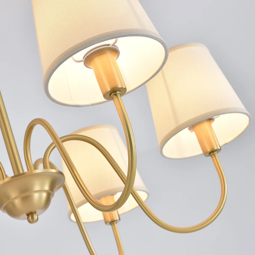 Простая люстра в американском стиле для гостиной Современная полностью медная