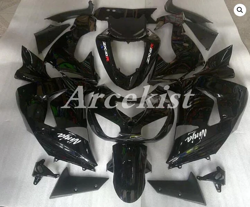 

Новый ABS весь обтекатели комплект подходит для Kawasaki Ninja ZX-10R ZX10R 10R 2006 2007 06 07 кузова Комплект черного цвета