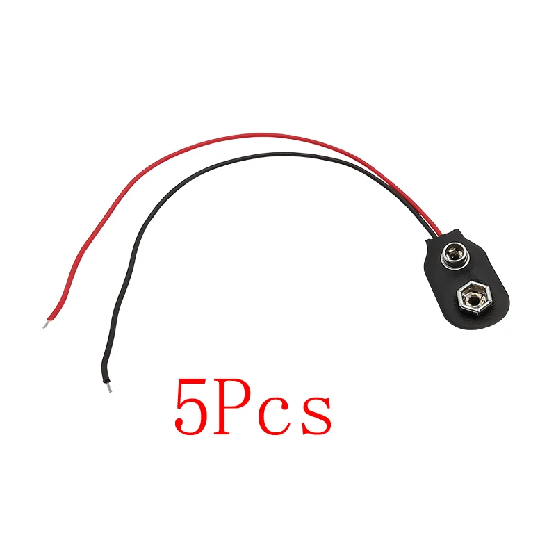 

5 шт. 9 в зажим для аккумулятора соединитель I/T Тип 9 вольт застежка для аккумулятора свинцовые провода для корпуса 5,5x2,1 мм штекер постоянного тока для Arduino сделай сам