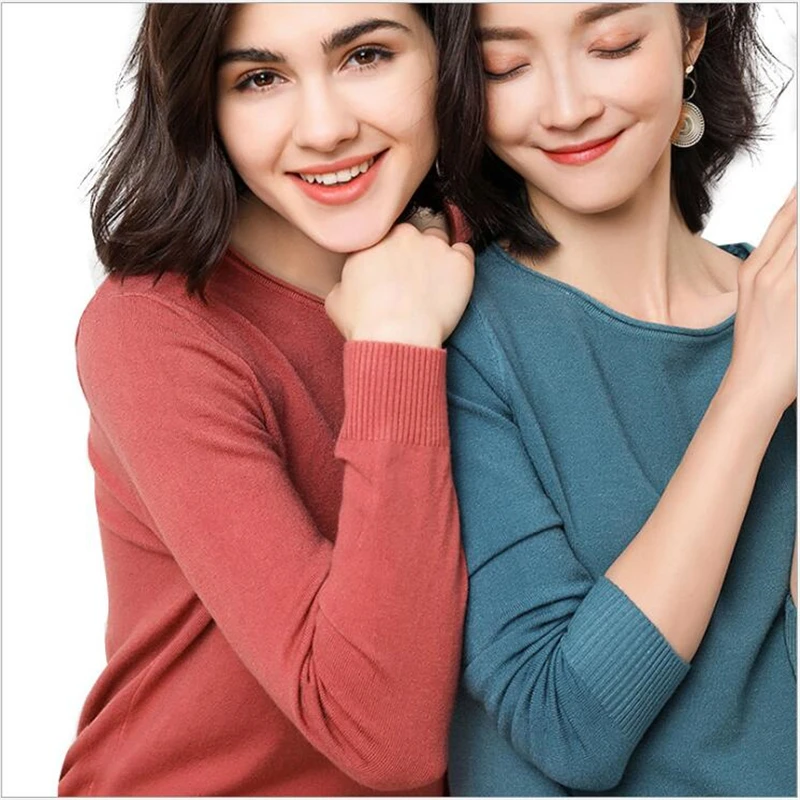 2019 осень зима конфеты вязаный джемпер женский 30% шерстяной свитер мягкий стрейч OL