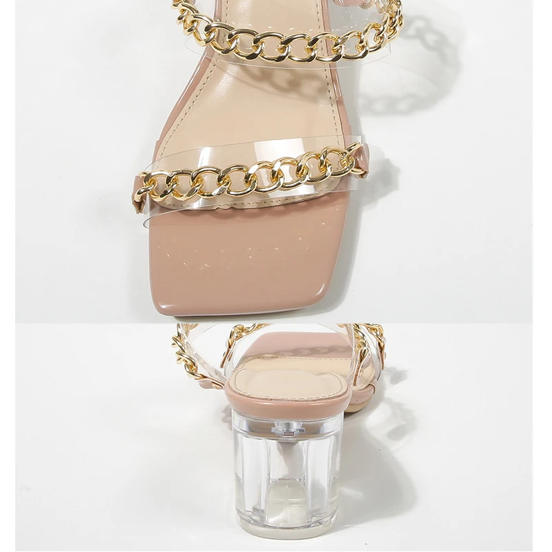 

Women Heels Shoes Sandals Sexy High-Heeled Summer Shoes For Women Pumps Female Chain Design High Heels Women Spring Shoes