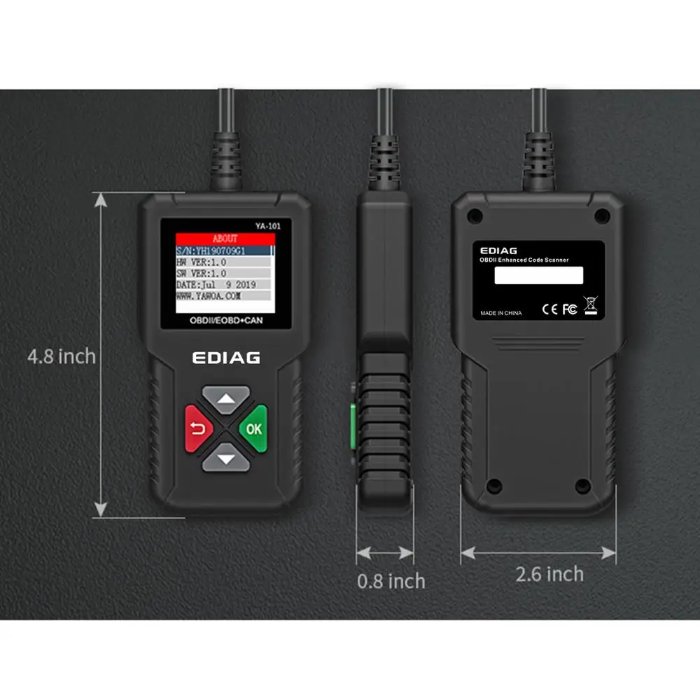 EDIAG YA101 OBD2 считыватель кодов OBDII/EOBD YA-101 обновление онлайн Улучшенный OBD II сканер PK CR3001 CR319 ELM327 V1.5