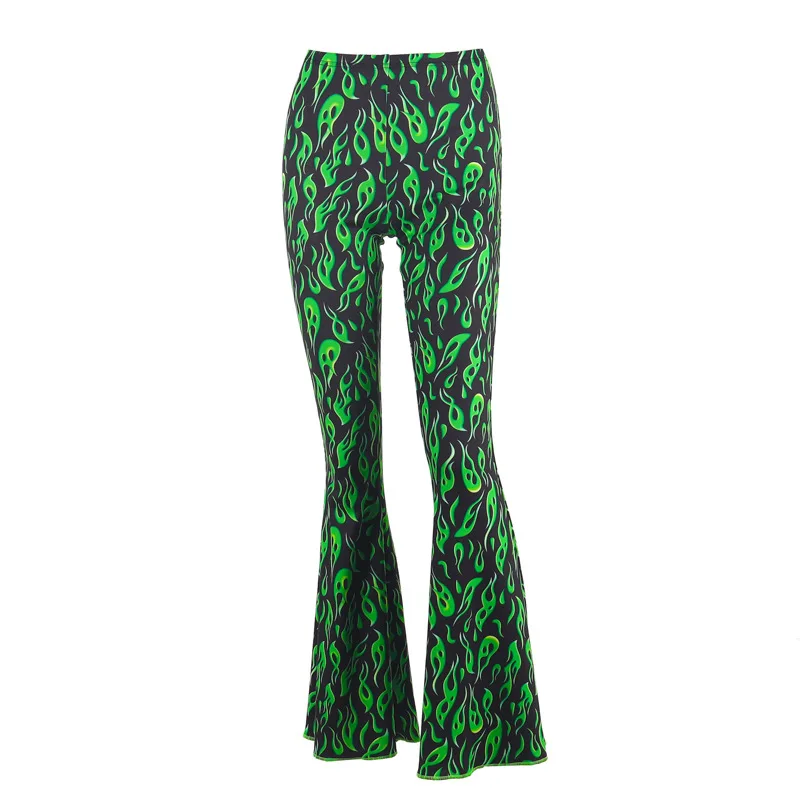 

Spring Autumn loose pants women 2020 new print trousers personality flare pants women hip hop streetwear oversized long pants
