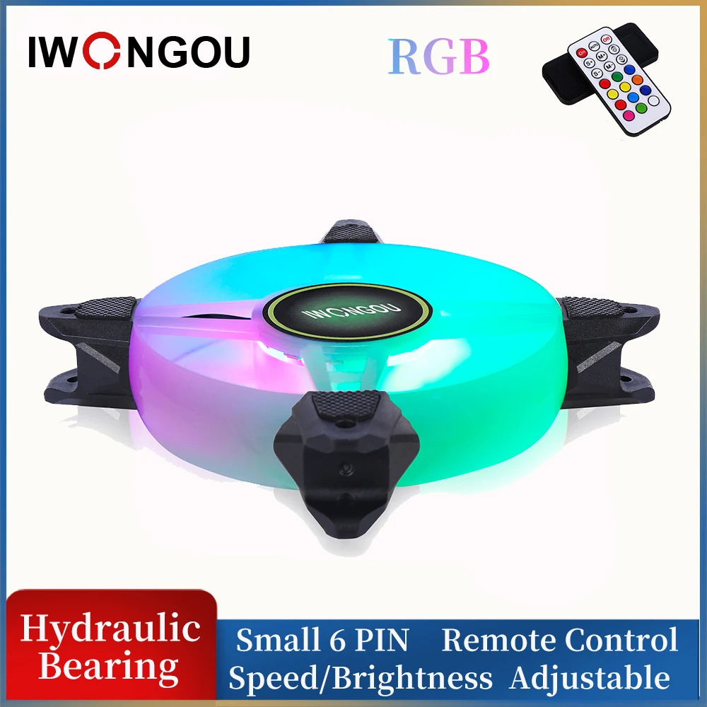 

IWONGOU PC Fans RGB 4 pack Aura Sync Cooling Fan 12V 12cm 120mm White 1200rpm Silent Cooler with Controller Screws Radiator Mast