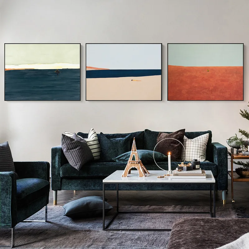 Абстрактные горы холст Paintiing Color Block плакаты Печать Современные настенные