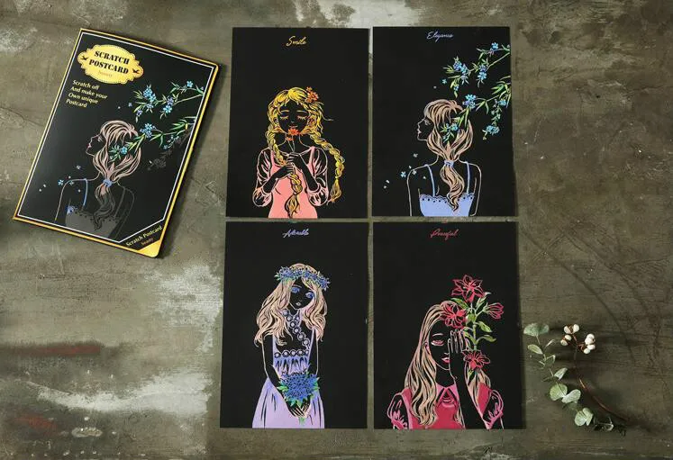 4 шт./партия 20x14 см Волшебная вертушка художественная бумага для рисования с