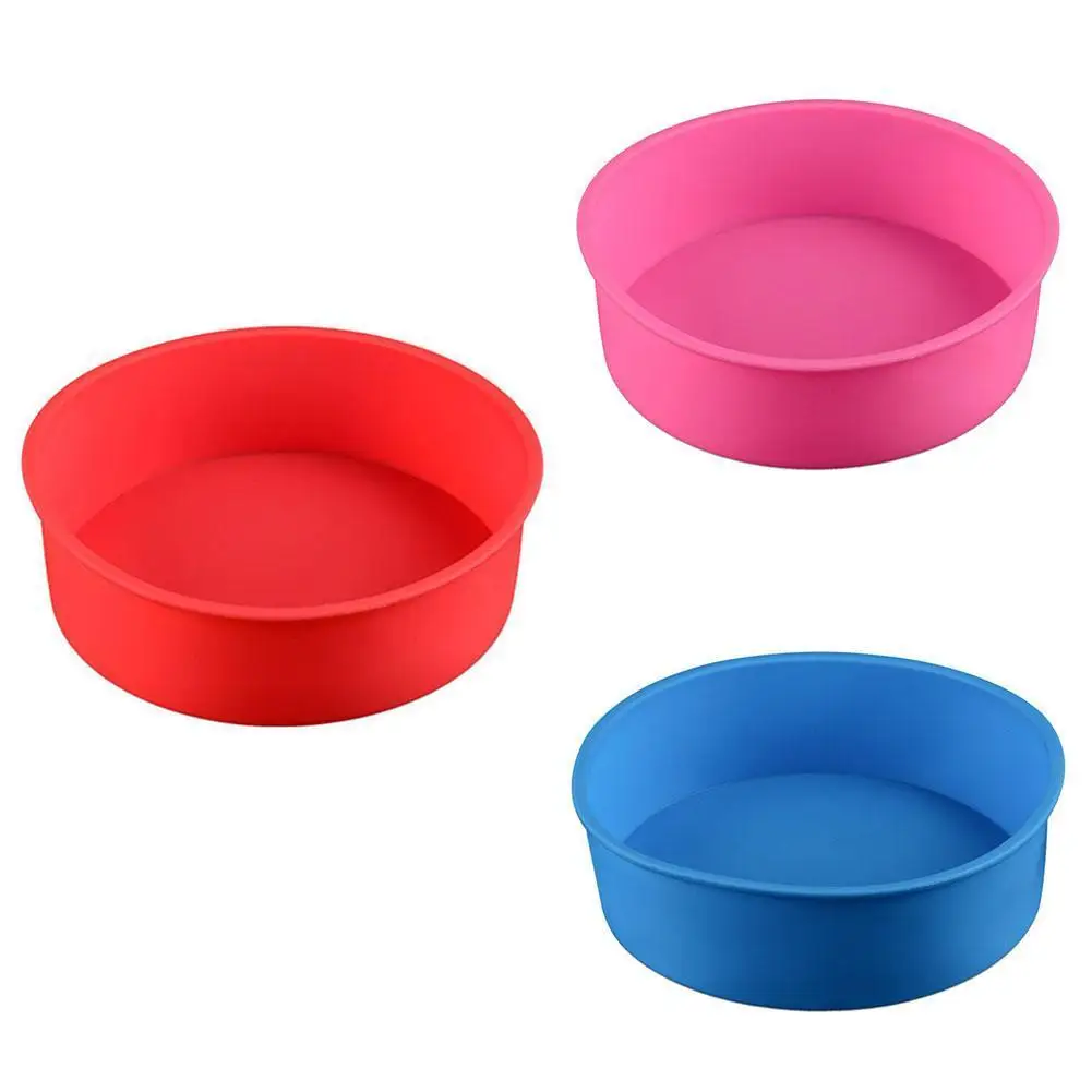 Силиконовая Круглая форма для кекса 6/8/9 дюйма антипригарная выпечки кухонные