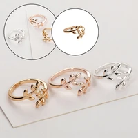 new simple leaf adjustable opening rings for womens fashion geometric ring decorations for girls jewelry 2020 gift girlfriend