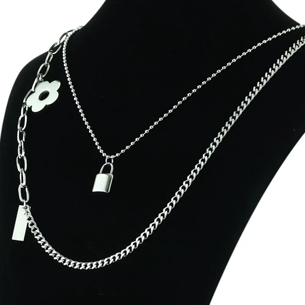 Ожерелье женское из нержавеющей стали с подвеской в виде висячего замка