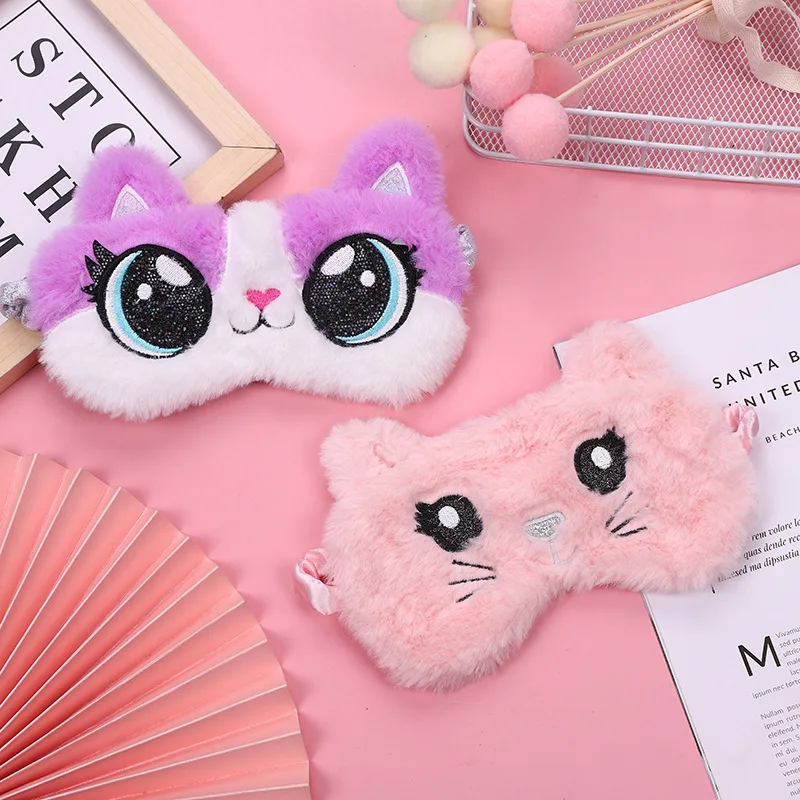 

Plush Sleeping Eye Dream Cover Child Sleep Cute Mask Cat Sort Blindfold Night Bandage For Kid Gift Health Nap Relax Band Aid