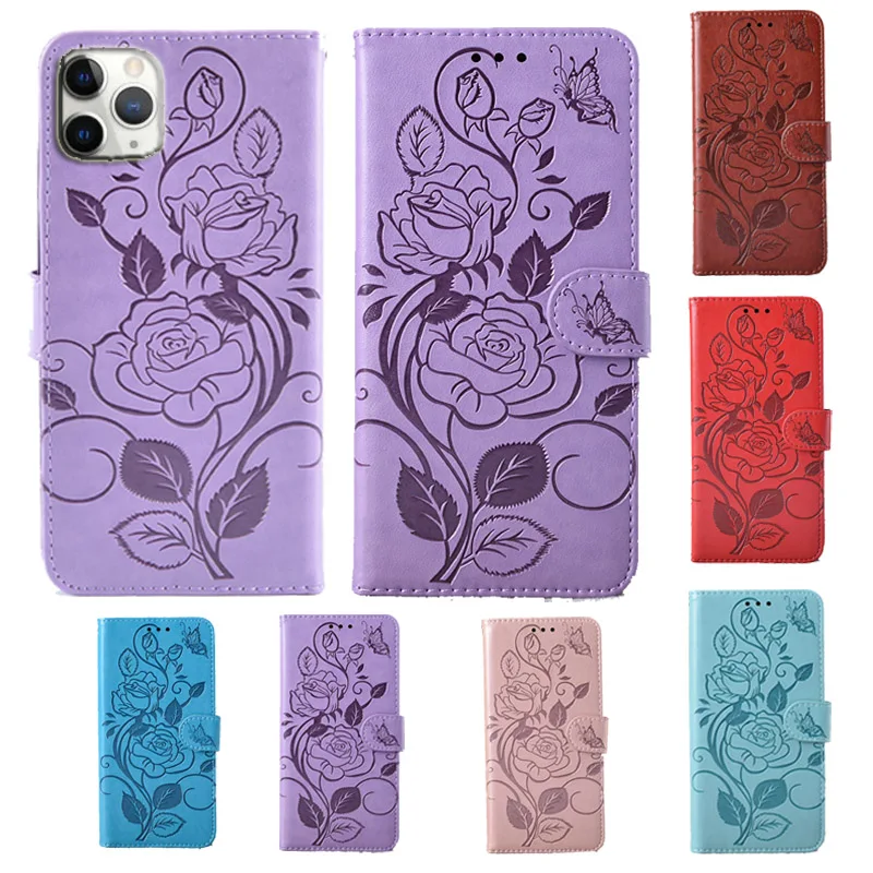 

Кожаный чехол-книжка с 3D цветком для Apple iPhone 11 Pro Max