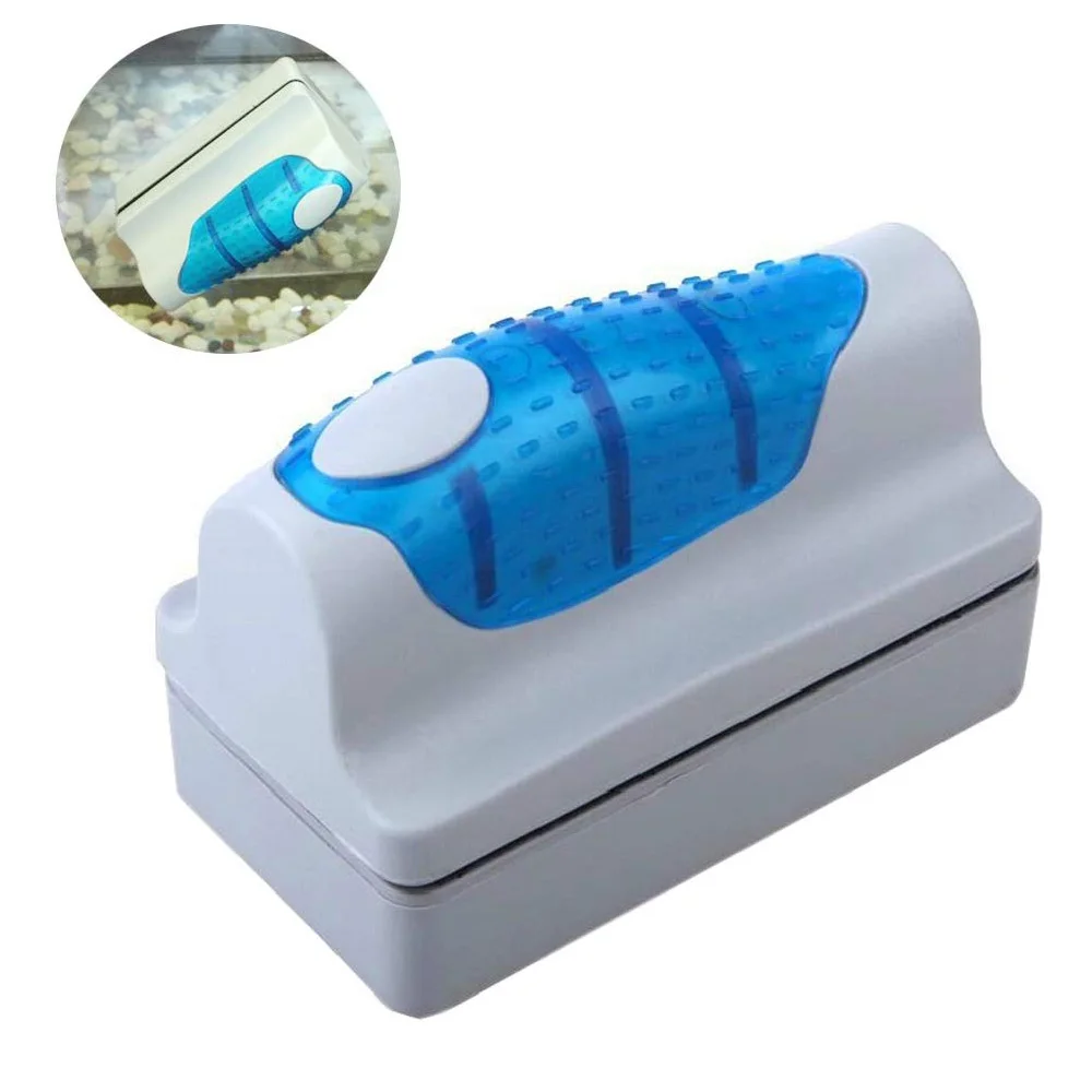 New Magnetic Aquarium Fish Tank Brushes Floating Clean Glass Suspension Scraper Magnetic Cleaner Brush Plastic Sponge Tools