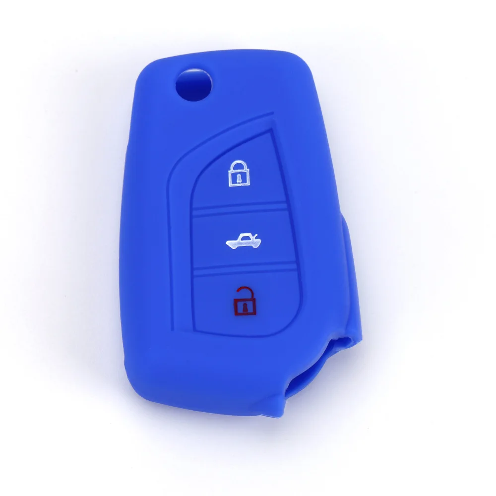 

Silicone Car Styling Key Case Cover Skin Holder Protector For Toyota Corolla Auris Avensis Verso Yaris Aygo 2015 2016 Camry RAV4