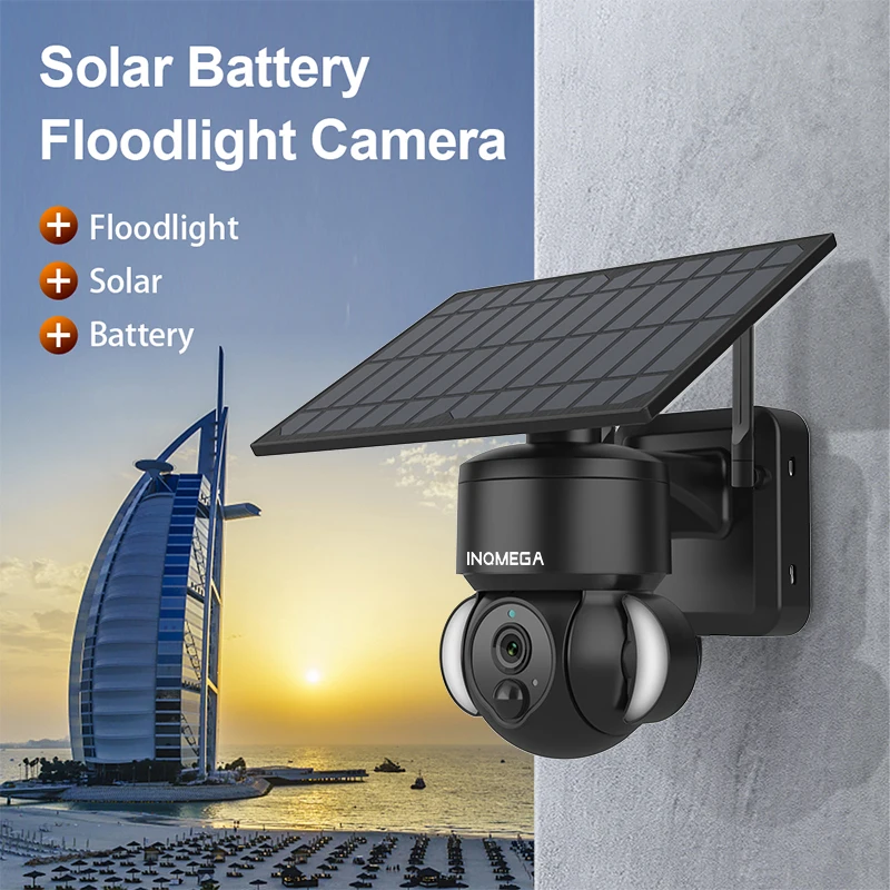 

INQMEGA PTZ WIFI Camera with Solar Panel Battery PIR Detection Video Surveillance IP66 Waterproof Day and Night Full Color