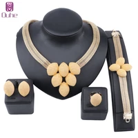 african dubai gold jewelry nigerian necklace earrings ring women bridal wedding accessories jewelry set