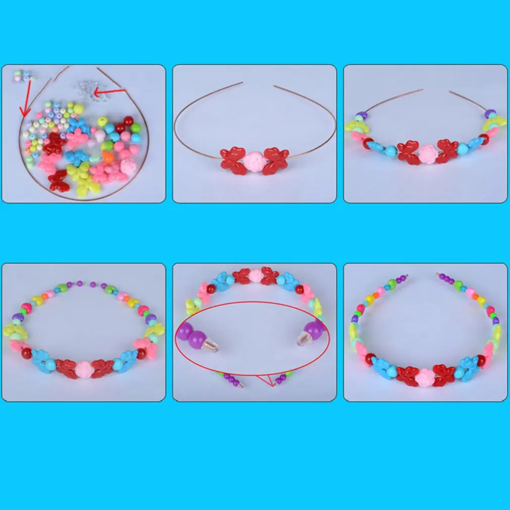 7 балок для маленьких девочек DIY игрушки набор нитей из бисера Brinquedo ожерелье