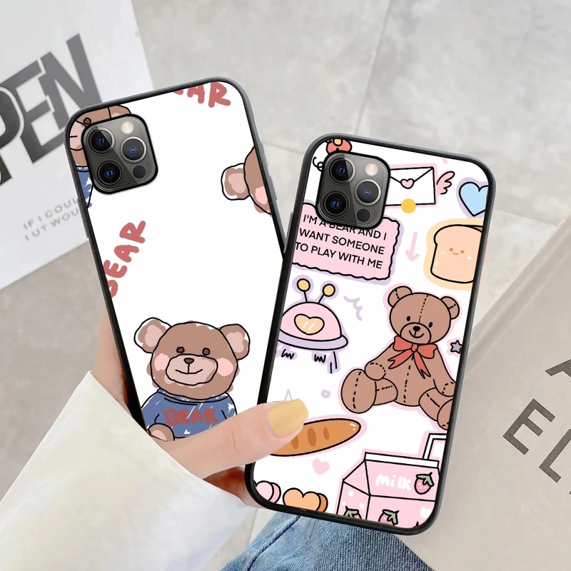

2021 Cartoon Pictures Phone Case For iPhone 12 13 Mini 12 Pro Max X XR XS Max 7 8 6s Plus SE 2020 Silicone Protective Sleeve
