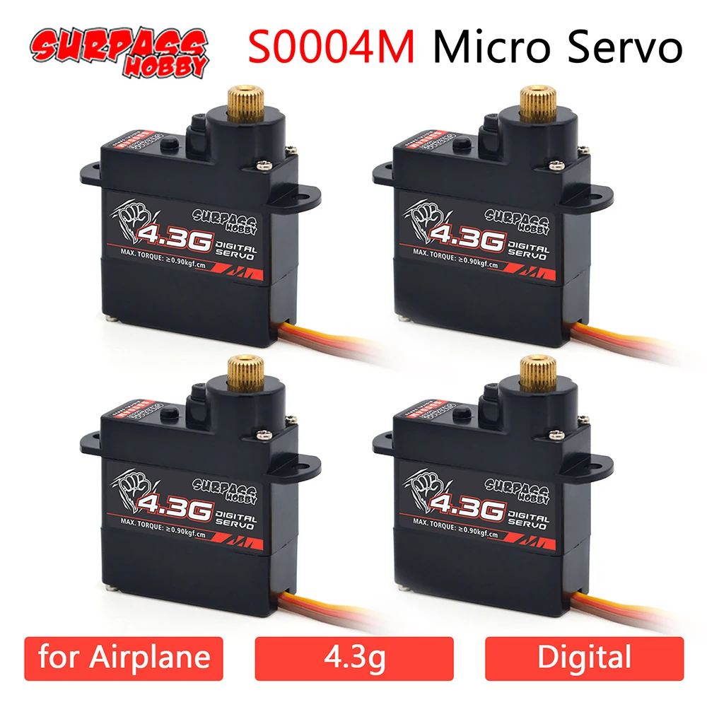 

High Quality 4pcs/lot Surpass Hobby Digital Servo 4.3g Micro Metal Gear Servo for RC Airplanes Fixed-wing Helicopter