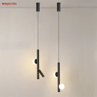 nordic minimalism design black led pendant lights with spotlight for bedroom bedside kitchen indoor accessories hanging fixtures