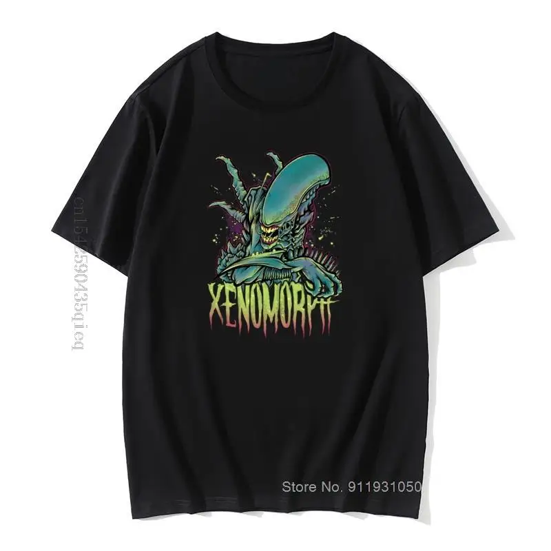 

Beware The Xenomorph Alien T-Shirts For Men Crew Neck T Shirts Covenant Alien Vs Predator Movie 100% Cotton Male Tees Cute
