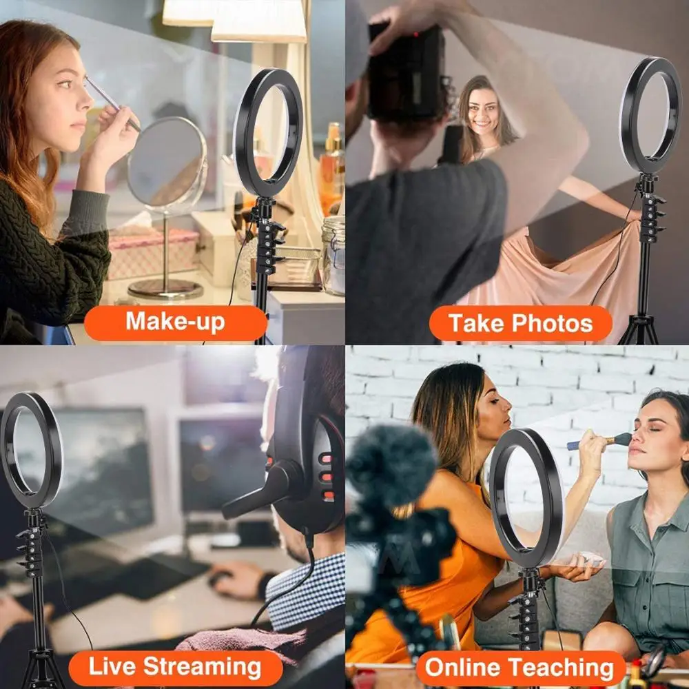 

14 inch Ring Light with tripod Dimmable selfie light Ring Lamp large photography lighting for Tik Tok Youtube Makeup Live Stream