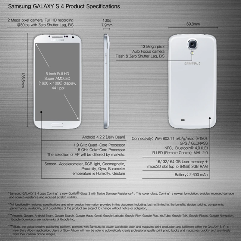 original unlocked samsung galaxy s4 i9500 i9505 mobile phone 5 0 2gb ram 16gb rom 13mp quad core android smartphone free global shipping
