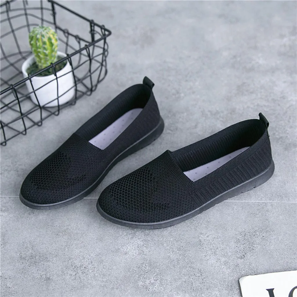 Дышащие легкие лоферы мягкая обувь для женщин сетчатая на плоской подошве без