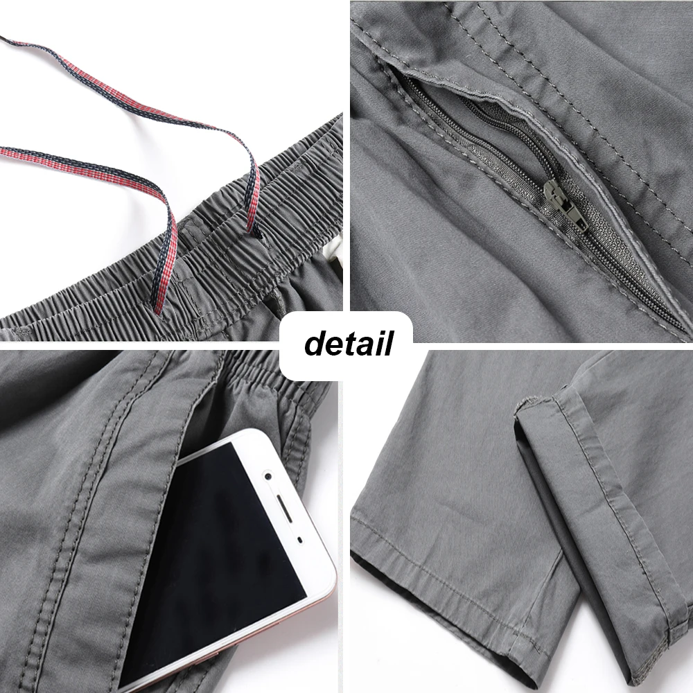 Брюки-карго мужские с эластичным поясом большие размеры | Мужская одежда