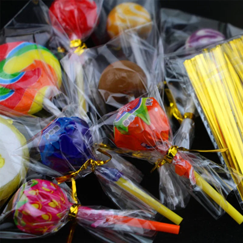 Красочные леденец обернуть Печенье Хлеб Тост закуски украшения ленты 1000 пакетов