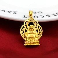retro 18k yellow gold plated maitreya buddha pendant for women men gold pendant necklaces wedding birthday gold jewelry gifts