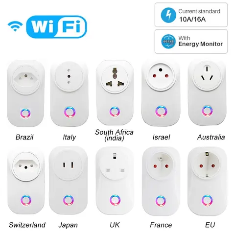 Швейцарская смарт-розетка с Wi-Fi, 16 А, 3500 Вт