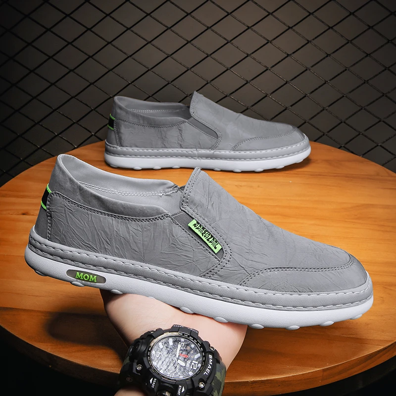 

Мужские повседневные лоферы, летняя модная плетеная ткань, дышащие слипоны, Высококачественная мягкая удобная универсальная обувь для лен...