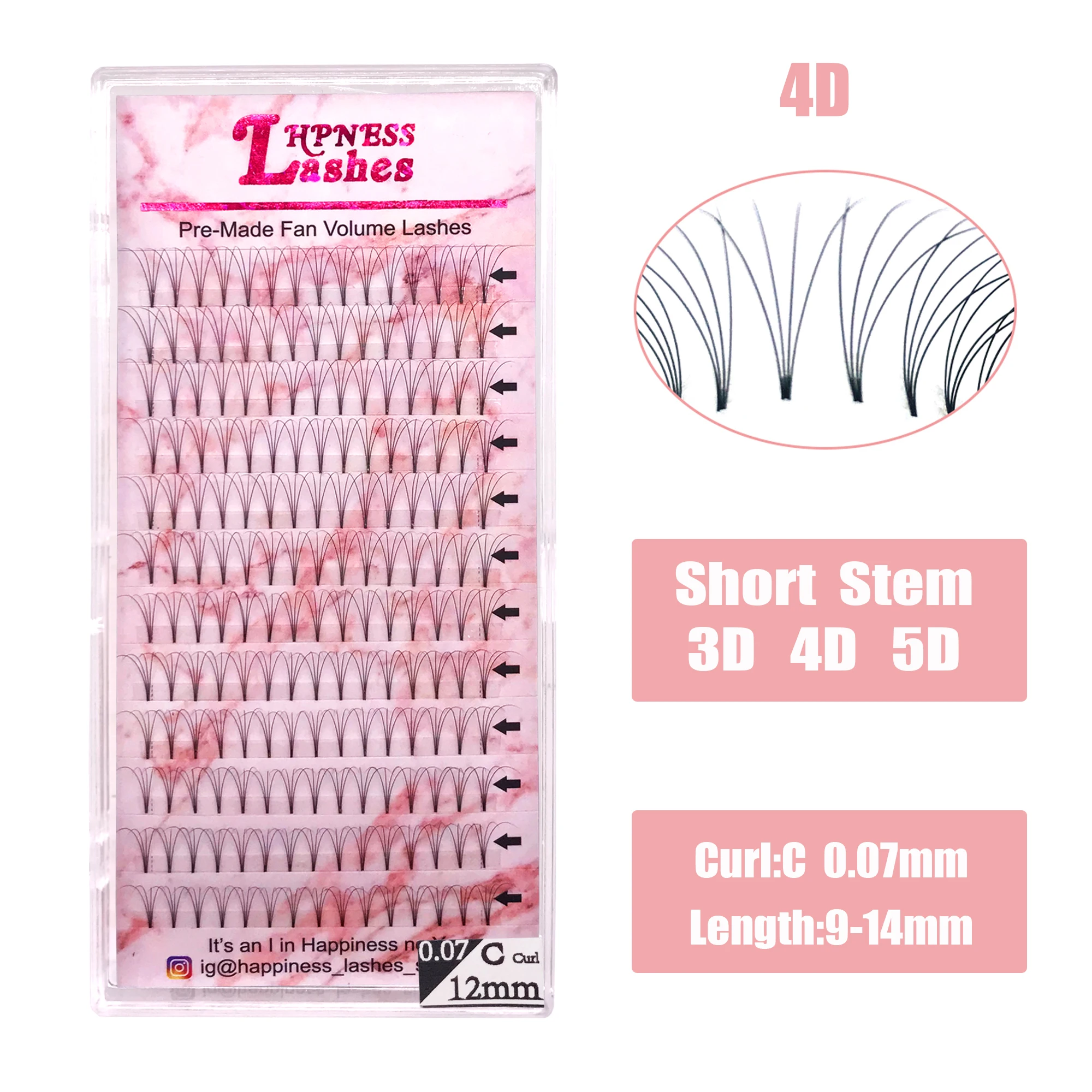 Готовые объемные ресницы 3D/4D/5D накладные короткий стержень макияж премиум