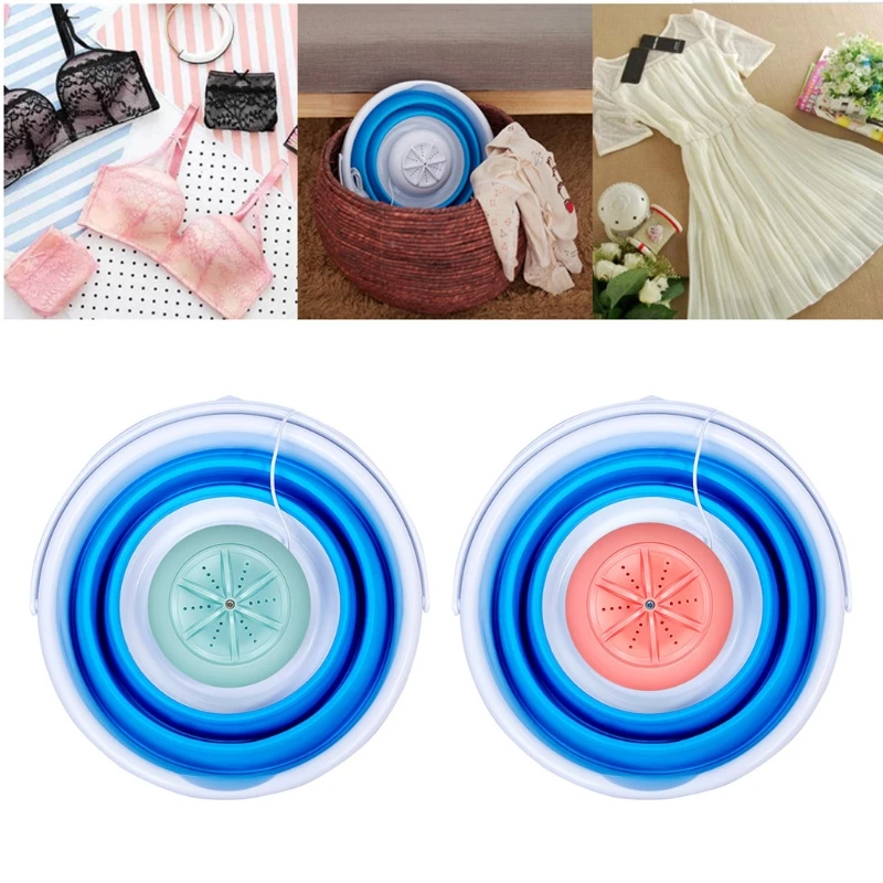 

Mini Portable Folding Washing Machine Storage 10L Large Capacity Turbine Washer USB Rechargeable Environmentally