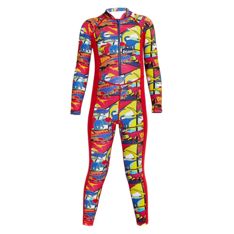 

Children's One Pieces Swimwear Male Cartoon Long-Sleeved Long Pants Swimming Student Swimwear Outdoor Floating Diving Wetsuit