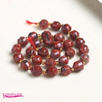 natural red sesame jaspers stone spacer loose beads high quality 6810mm faceted olives shape diy gem jewelry making bead a3819