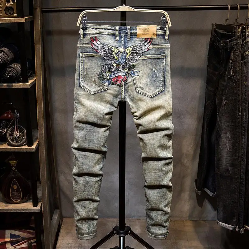 

New Arrivals Men's Simple Jeans Slim Version of the Elastic Denim Pants Causal Trousers