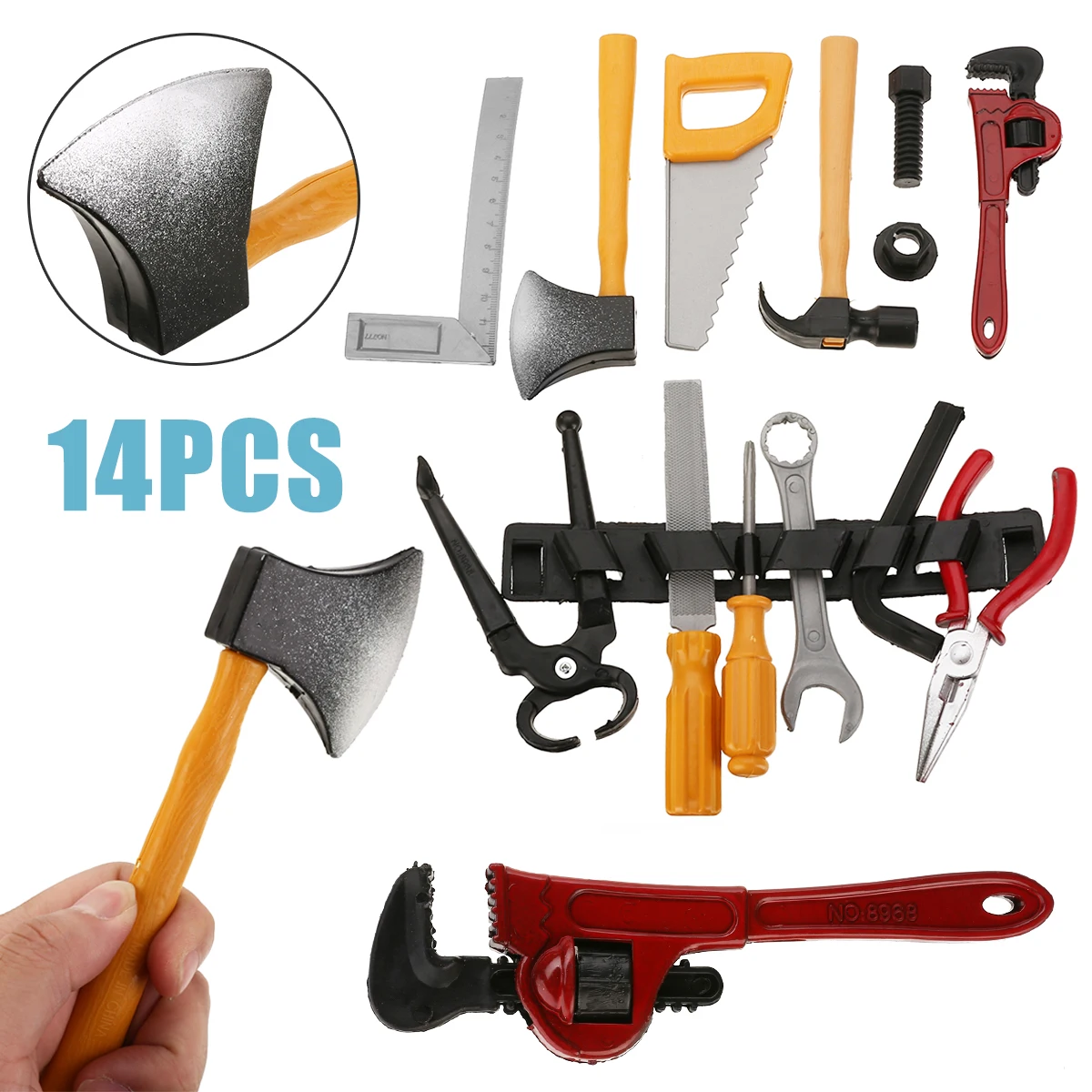 

14pcs Plastic Small Size Hammer/Screwdriver/Wrench Repair Tools Toy Set Kids Children Pretend Play Toys