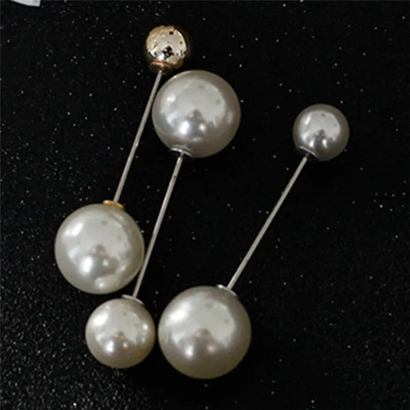 

Vintage Brooch Pins Double Head Simulation Pearl Large Big Brooches For Women Wedding Jewelry Accessories