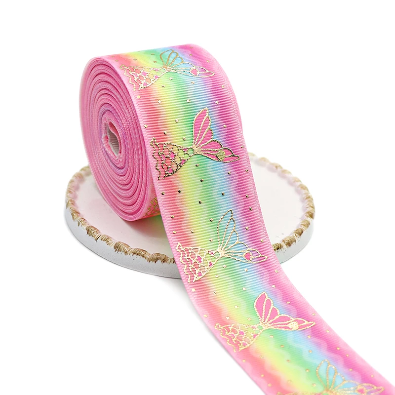 Лента Корсажная с принтом рыбий хвост 1 5 дюйма 38 мм 10 ярдов|Ленты для шитья| |